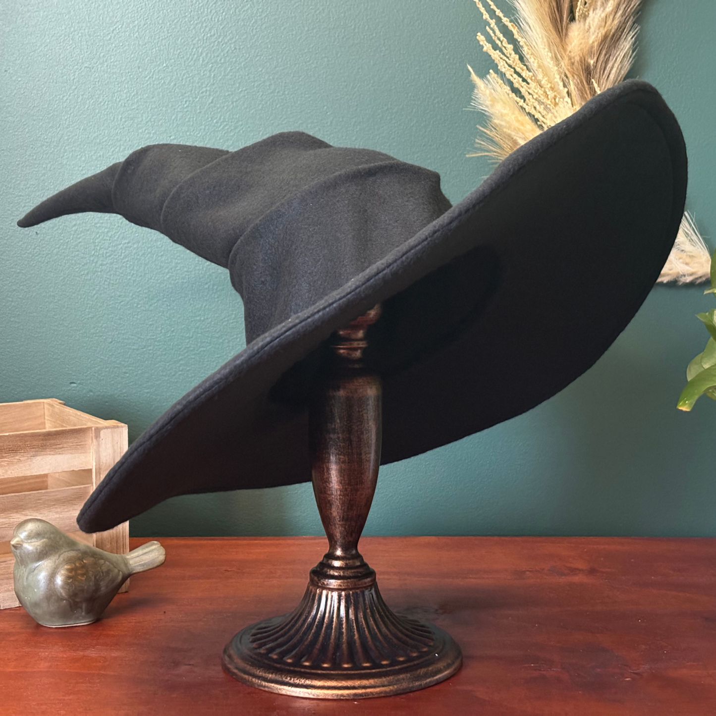 Custom Black Witch/ Wizard Hat - 18" wide brim- Made to Order