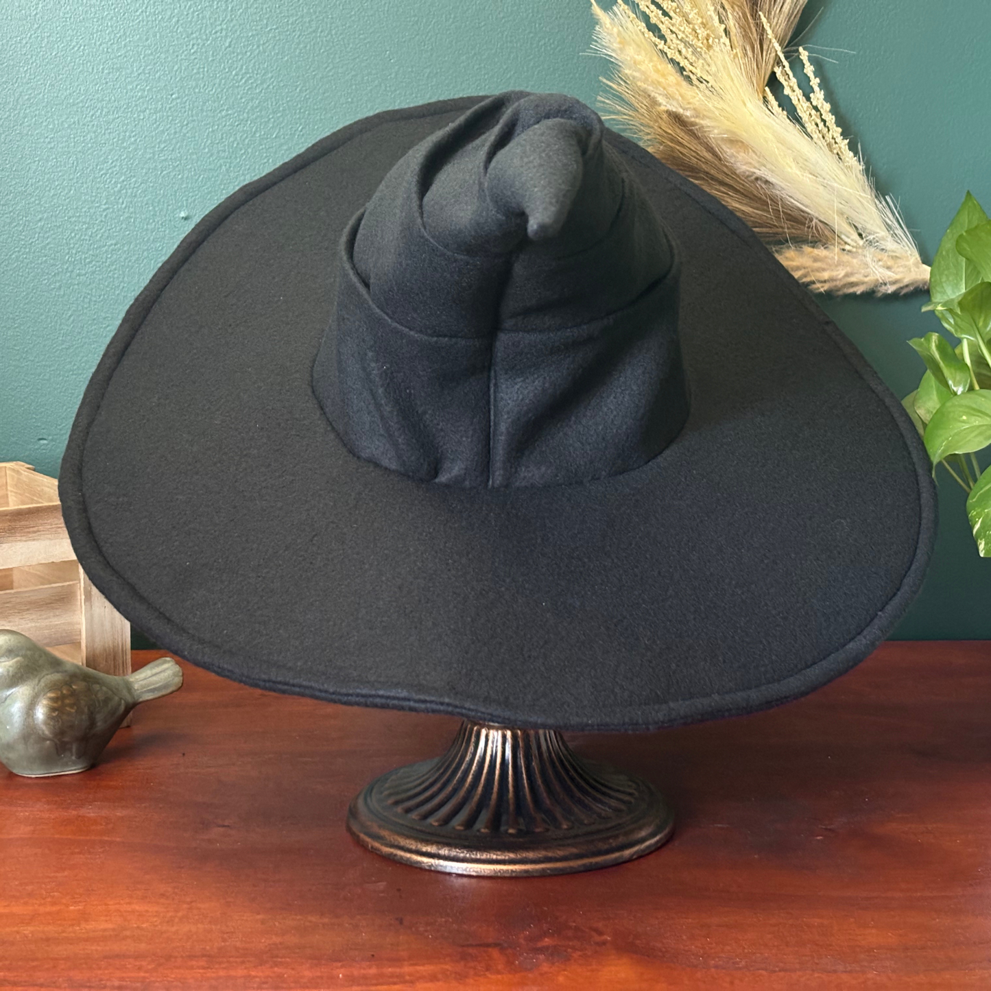 Custom Black Witch/ Wizard Hat - 18" wide brim- Made to Order