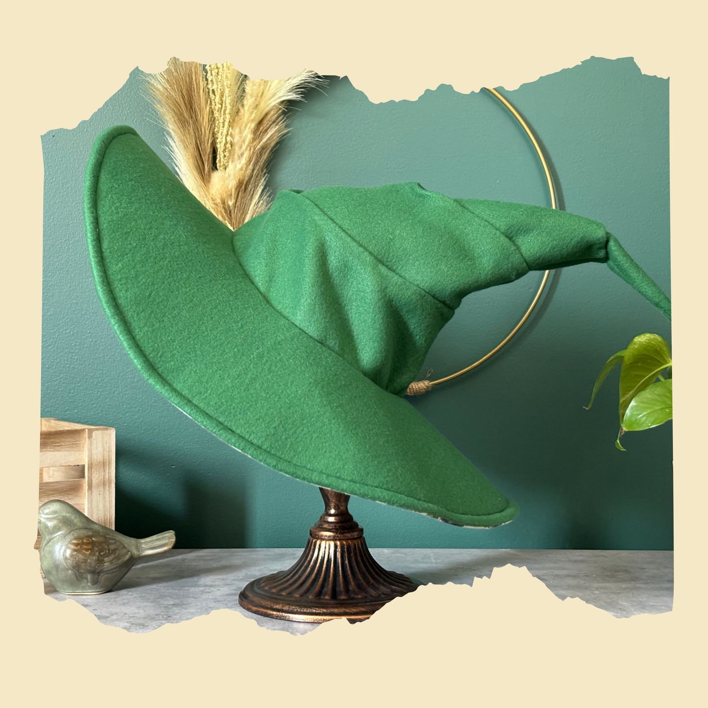 Custom Green Witch/ Wizard Hat - 18" wide Brim - Made to Order