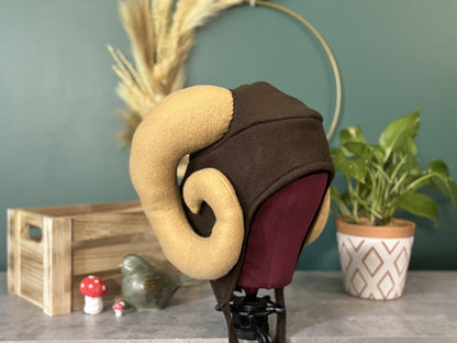 Custom Ram Horn Fleece Hat | Earflap Style | Unisex | Made to Order