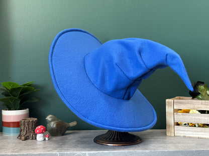 Custom Royal Blue Witch/Wizard Hat | 18” Wide Brim Fleece hat | Made to Order
