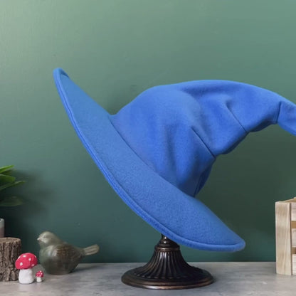 Custom Royal Blue Witch/Wizard Hat | 18” Wide Brim Fleece hat | Made to Order